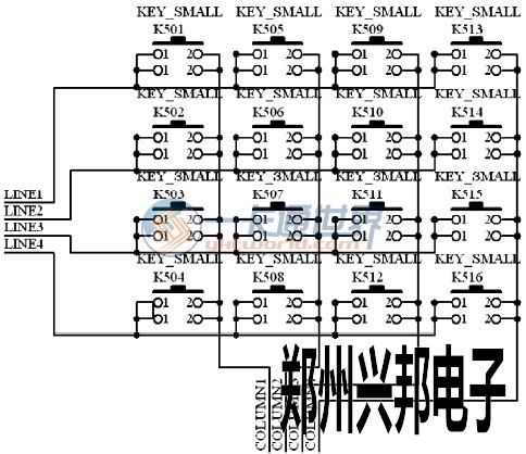 圖2 鍵盤(pán)輸入電路原理圖